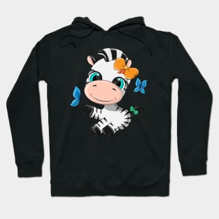 Cute zebra with a bow on his head. Hoodie